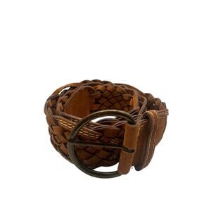 Vintage Brown Braided Leather Belt | Boho Western Festival Y2K